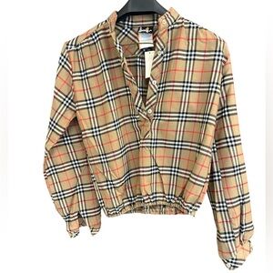The Bay S NWT VINTAGE Check Plaid slight crop- yes this is NWT from 30 years ago